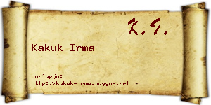 Kakuk Irma névjegykártya
