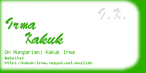 irma kakuk business card